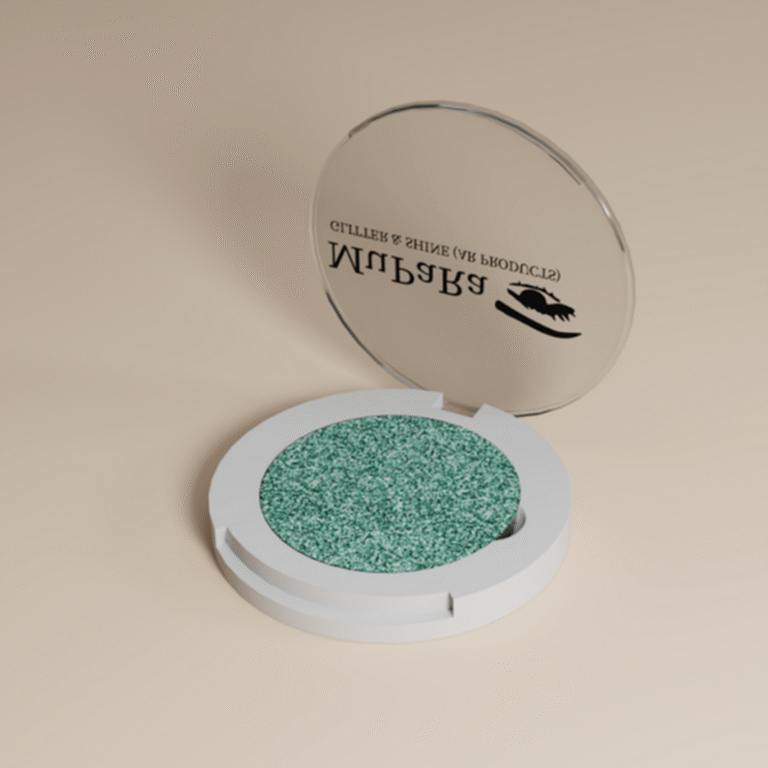 Cyan-Eye-shadow-glitter